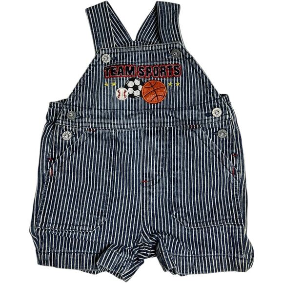 Happy Kids Vintage Y2K Team Sports Stripe Shortalls - Picture 1 of 5
